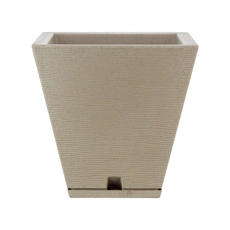 Pot à fleurs en résine Zurique, Beige, H 13,39 po x l 13,78 po x P 13,78 po