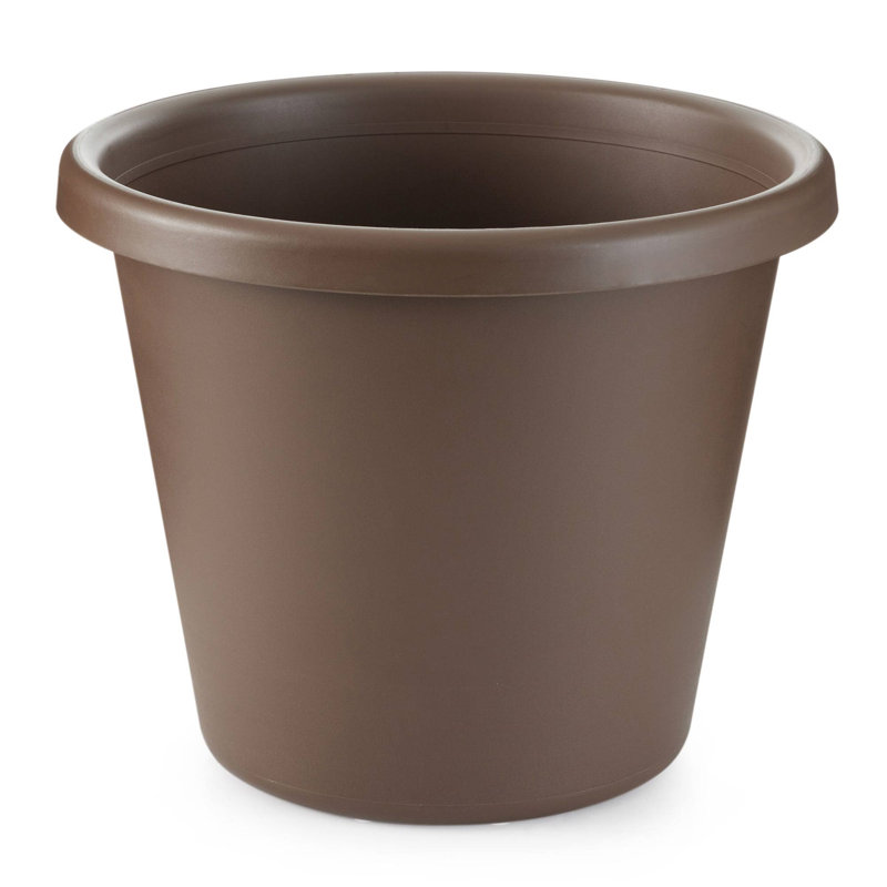 Pot à fleurs en plastique Yailen, Brun, H 11 po x l 14 po x P 14 po