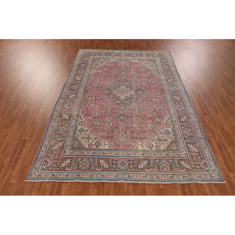 Tapis traditionnel rétro rose 8 x 11