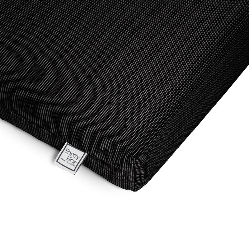 Reversible Chaise Longe, Hand Sewn & Stitched, With Tie-Back, & With White Polyester Padded Fill., Black