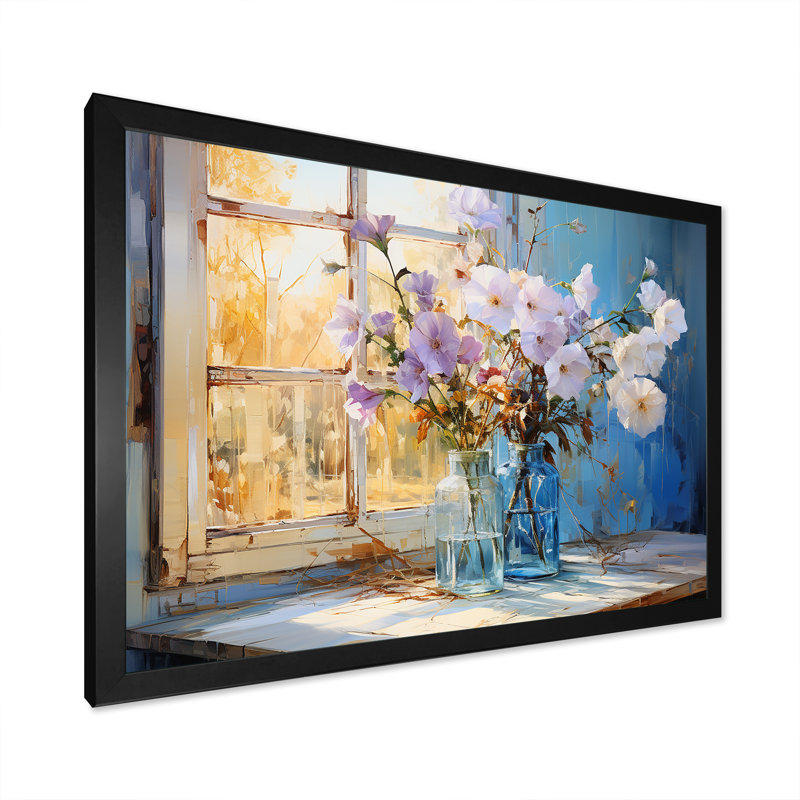Décoration murale Morning Glory Farmhouse, H 34 po x l 44 po x P 1,5 po, Cadre simple noir