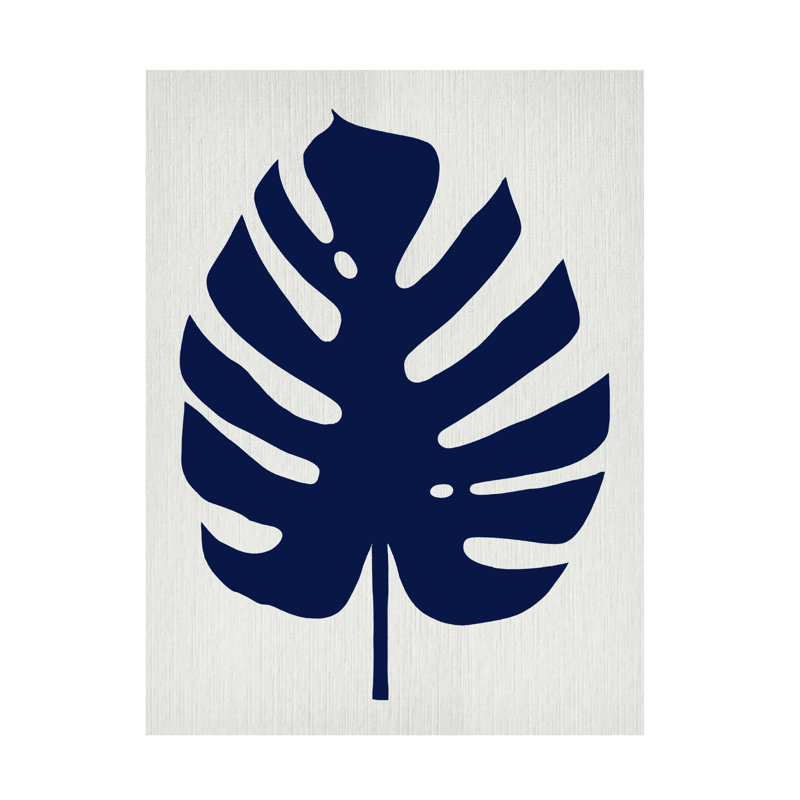 Œuvre sur toile, «Tina Lavoie Indigo Monstera Bological II», H 24 po x l 32 po