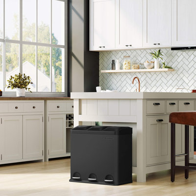 Steel Step On Kitchen Trash Can - 30L