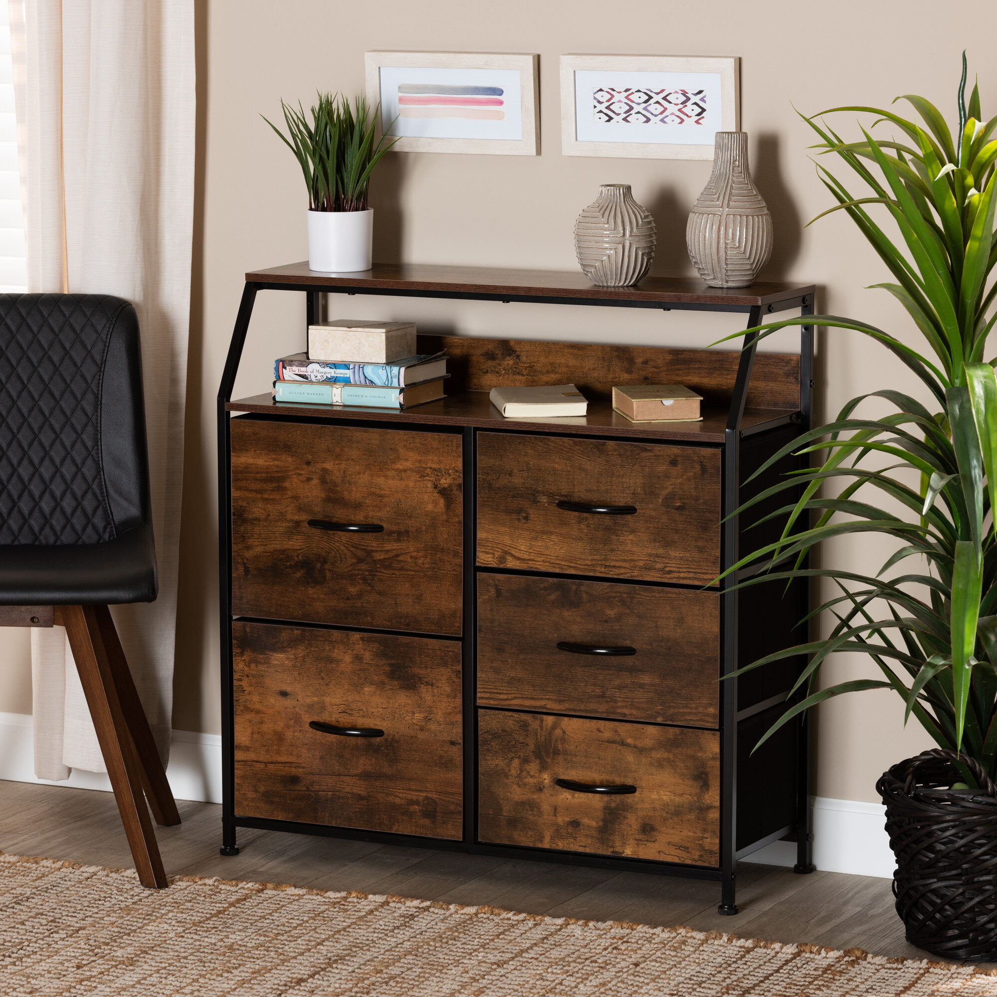 https://assets.wfcdn.com/im/60486163/compr-r85/1732/173265865/tillett-modern-industrial-walnut-brown-finished-wood-and-black-metal-5-drawer-storage-cabinet.jpg