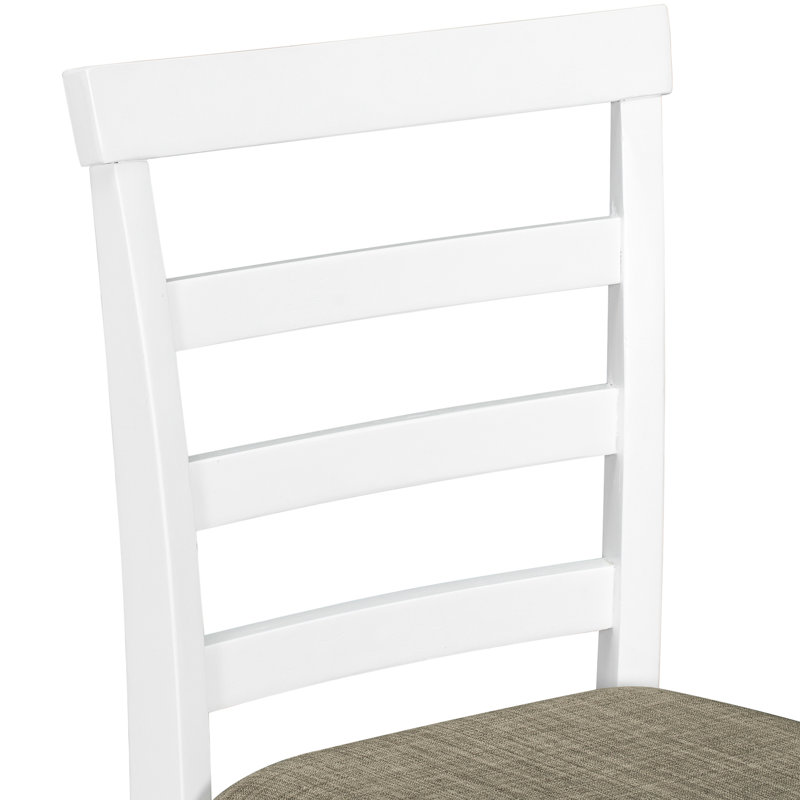 5 comptoirs à hauteur de comptoir avec table porteuse et rembourrage de chaises - Chaises de qualité, Brun, Brun / blanchi