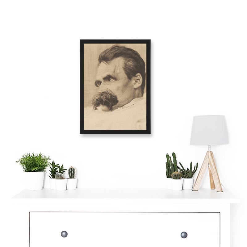 Olde Portrait Philosopher Friedrich Nietzsche Drawing - Single Picture Frame Print