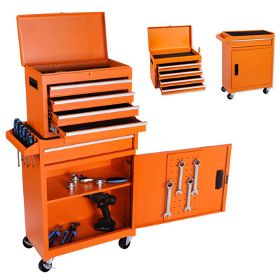 Rolling Workshop Chest With Detachable Liner & Lock - And Customize Storage Tool Adjustable Drawers Secure Organization