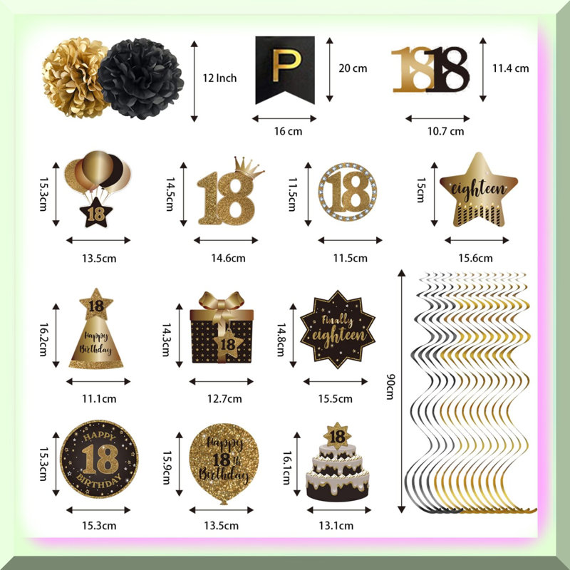 Glitter 16th Birthday Banner