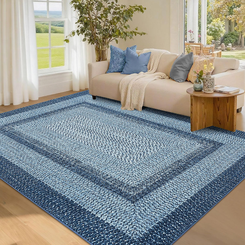 Geometric Area Rug, Blue, Rectangle 160 x 230 cm