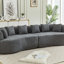 Canapé modulaire courbé, canapé surdimensionné sans os moderne de 111,5 pouces avec 6 coussins, canapé en mousse à mémoire de forme à quatre places en chenille de luxe, assise profonde, gris-1360860228