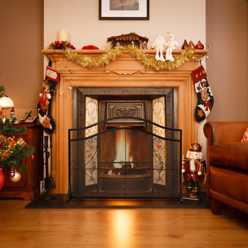 Amauche 1 Panel Iron Fireplace Screen