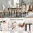 Upholstered Linen Wooden Dining Chairs-303141209