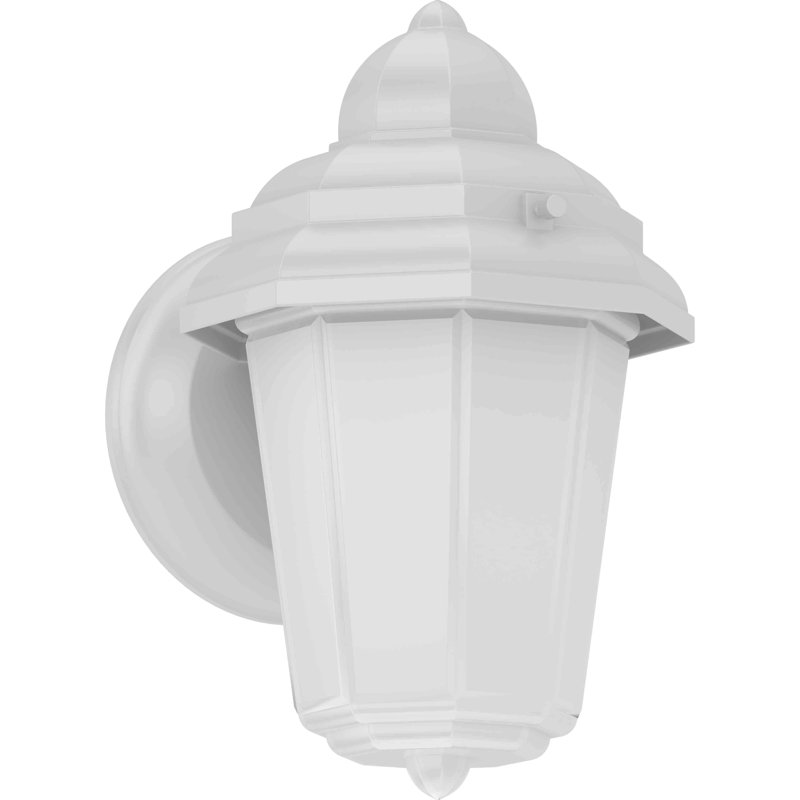  1-Light Outdoor Cast Aluminum White Wall Mount Wall Sconce Wall Lantern with Frosted Glass, White