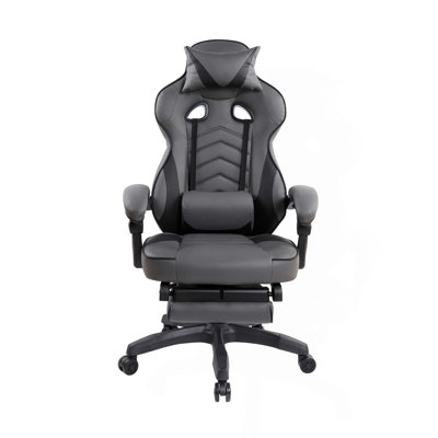 Gaming Racing Style Fully Reclining Executive Office Chair with Footrest