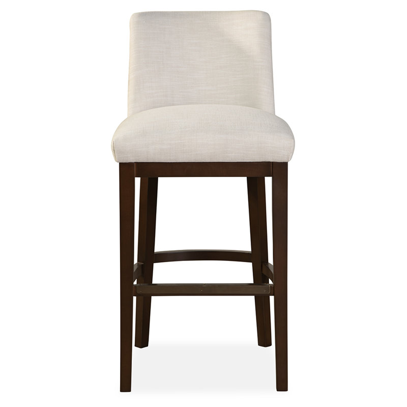 Upholstered Bar Stool with Solid Wood Frame, Choco Suisse