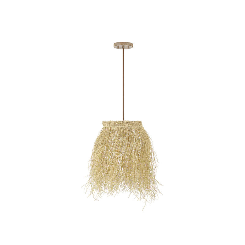 Luminaire suspendu 1 lumière en rotin naturel