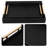 Set Of 2 Shagreen Serving Tray With Polished Metal Handles Wood Decorative Tray PU Leather With Brushed For Coffee Table Ottoman Console Table-2084907920