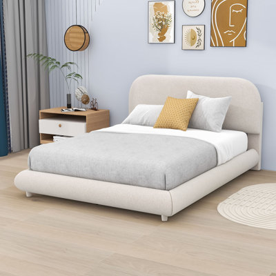 Milenka Upholstered Platform Bed with Curve-Shaped Headboard