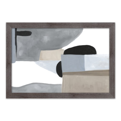Gris et bleus abstrait - peinture