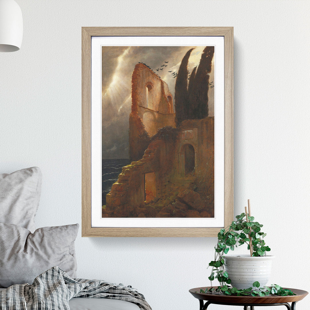 Ruin by the Sea by Arnold Bocklin - Picture Frame Painting