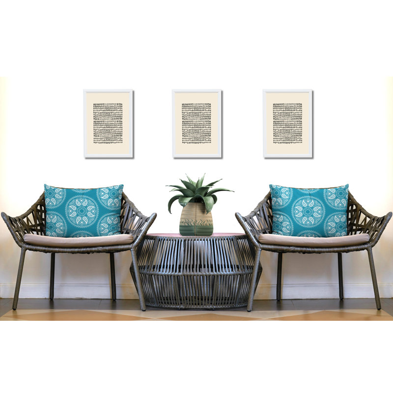 Paisley Outdoor Reversible Throw Pillow, Turquoise