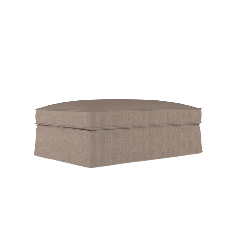 Mulberry Ottoman, Plush Velvet Oyster, Weathered