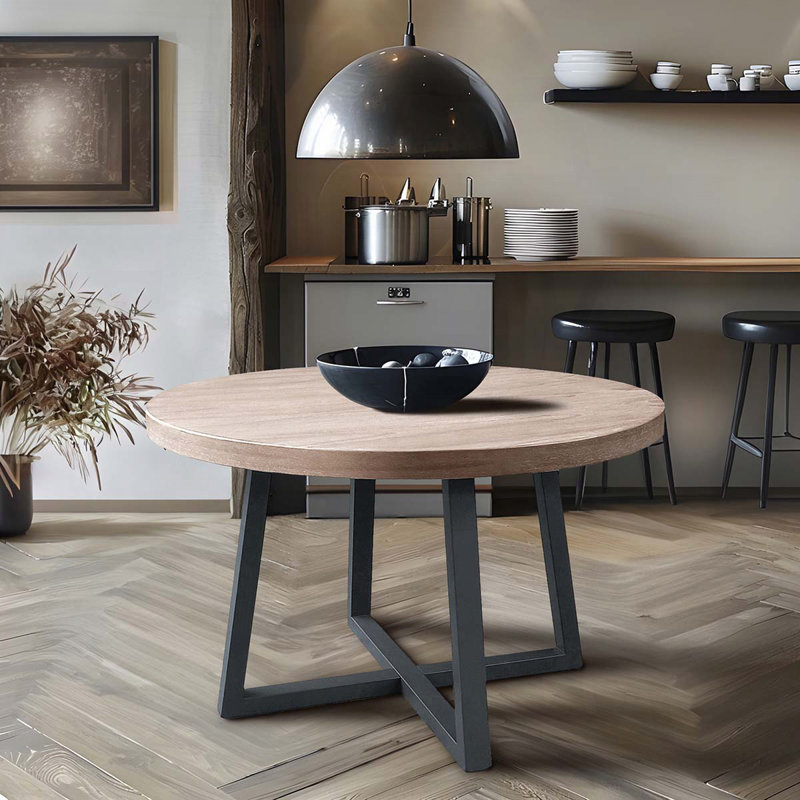 Table de salle à manger ronde avec pieds couleur ardoise