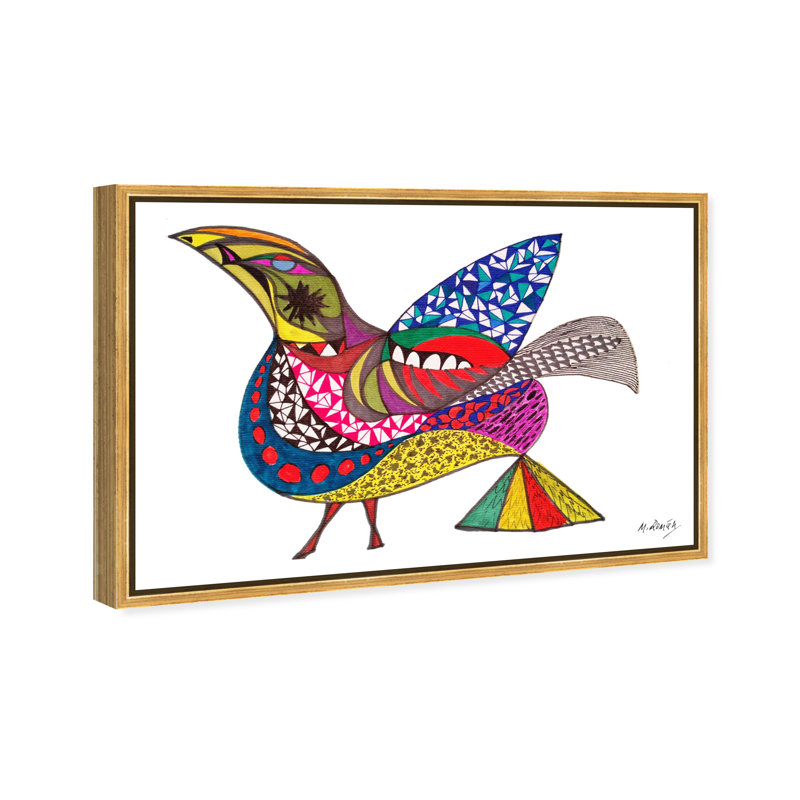 Manuel Roman - Bird Print by Oliver Gal, 11"H x 16"W, Gold Floater Frame