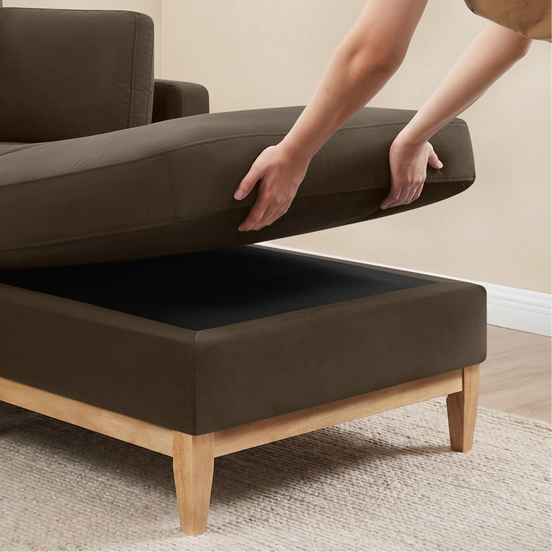 Canapé modulaire en L Pierre, Espresso Velvet