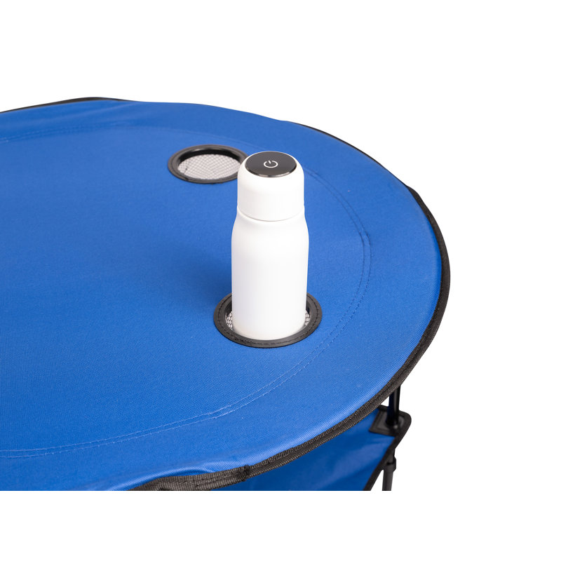 Table de camping pliante en métal Aanik, Bleu