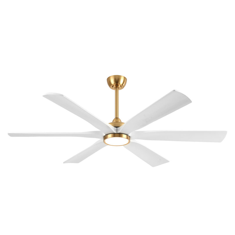 Ceiling Fan with Lights, 6 Solid Wood Blades, Reversible DC Motor, Smart APP Control & 3 Color LED Lighting