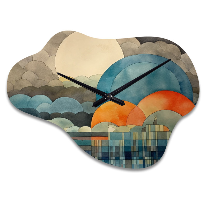 Bibbins - Horloge murale de plage moderne en forme de nuage, Petit