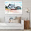 Maison et bateau sur une plage - Peinture sur toile-67386861-67386867