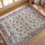 Tapis crème et rouge noué à la main de haute qualité