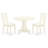 3 Piece Dining Room Table Set Contains a Round Kitchen Table with Pedestal and 2 Linen Fabric Dining Chairs, Linen White-1108019268-1108019266