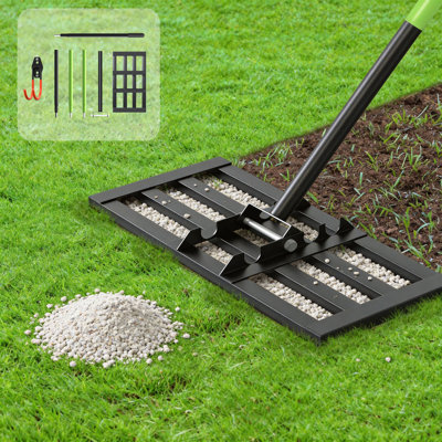 Lawn Leveling Rake With Adjustable 0–180° Head, 78” Handle, Heavy-Duty Steel Yard Leveling Tool, Square Tube Design, Powder-Coated
