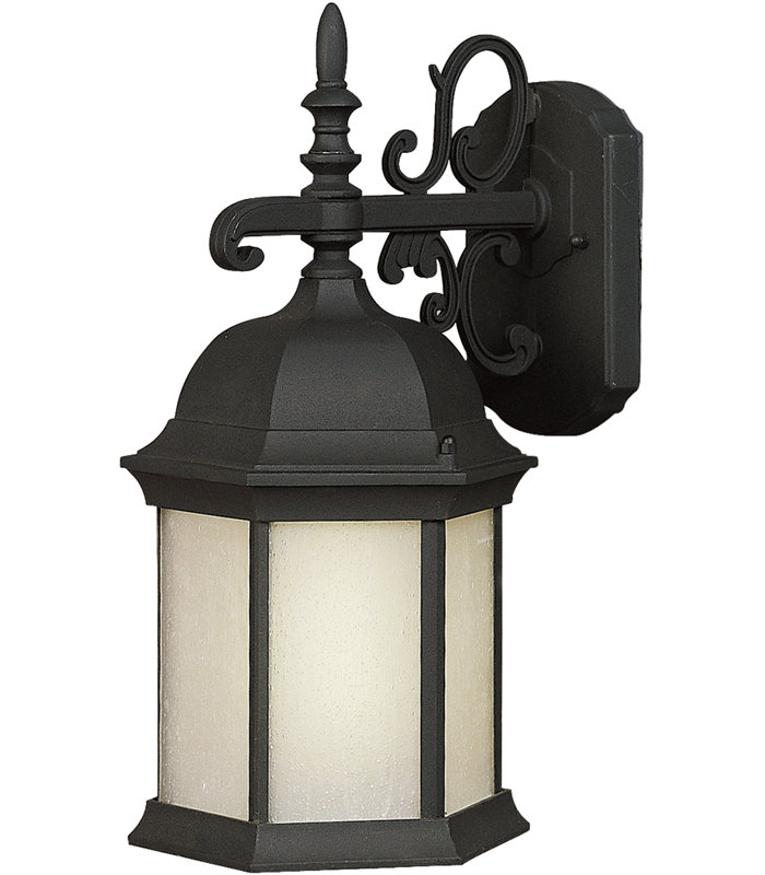 Lanterne murale d’extérieur, H 19 po x l 9,5 po x P 10 po, Noir
