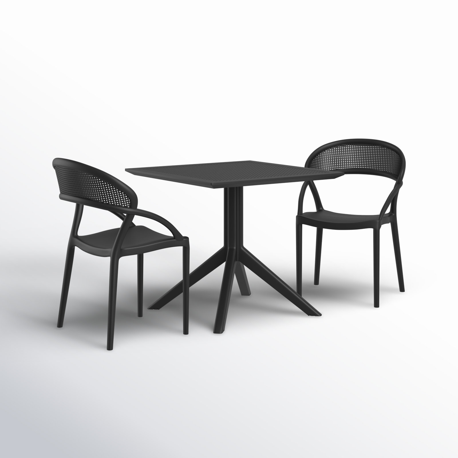 Farrah 32" Patio Bistro Set, Black