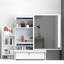 Bureau de coiffeuse Fashion avec miroir, lumières réglables et 4 tiroirs pour le maquillage et le rangement