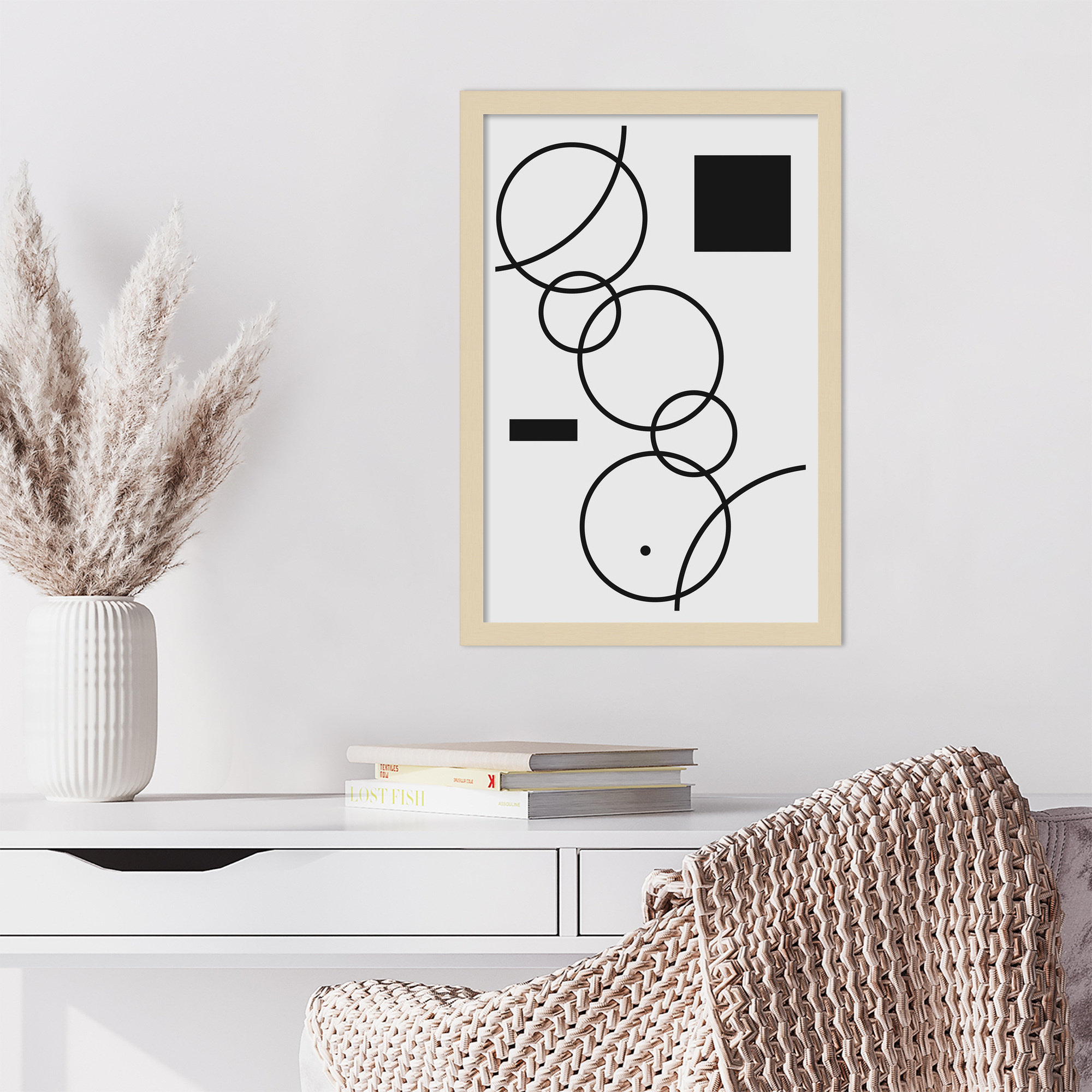 Minimal Shapes No 1 by Jay Stanley, 21" H x 15" W x 1" D, Brown