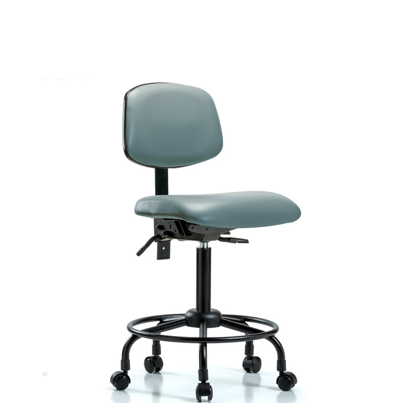 Chaise de travail Lashaunda, Non, Bleu-gris, Roulettes