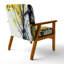 Fleurs orange abstraites - Fauteuil d'appoint rembourré traditionnel-164883863-164883882