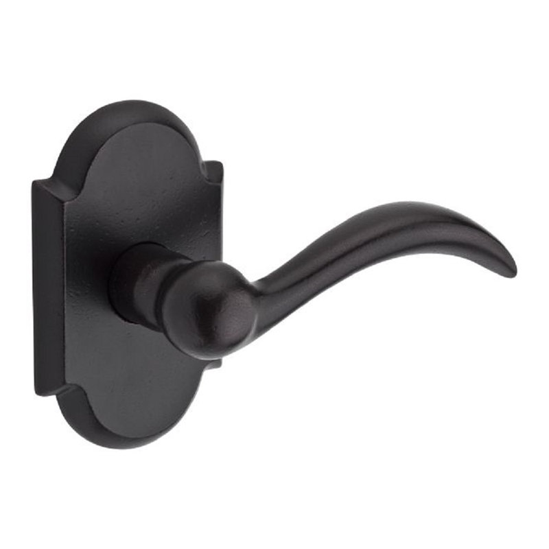Arch Privacy Door Lever with Rustic Arch Rose, Dark Bronze