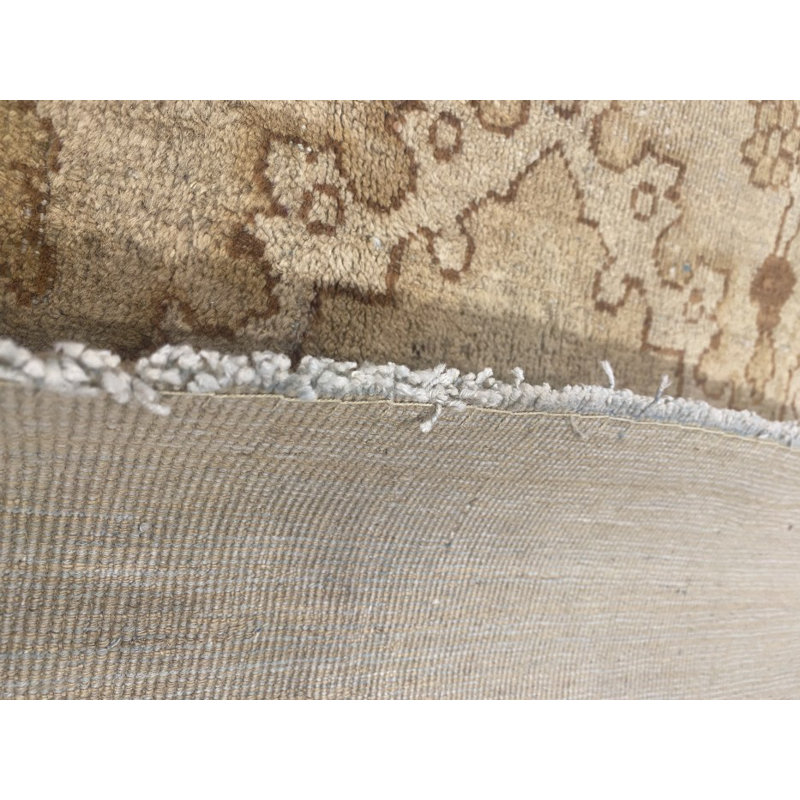 Tapis ivoire / beige antique en laine noué à la main Amritsar