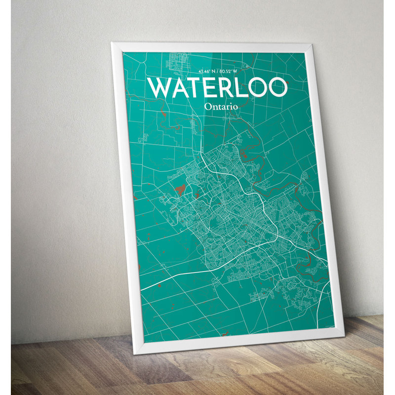 Waterloo City Map - No Frame Print, 70cm H x 50cm W