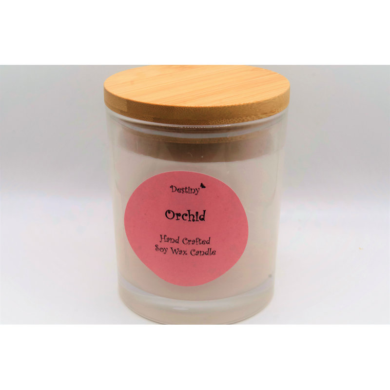 Orchid Scented Jar Candle with Glass Holder