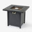 Foyer de table carré au propane en fer noir 28 po - 50 000 BTU, certifié par la GV, housse imperméable, patio multi-usage