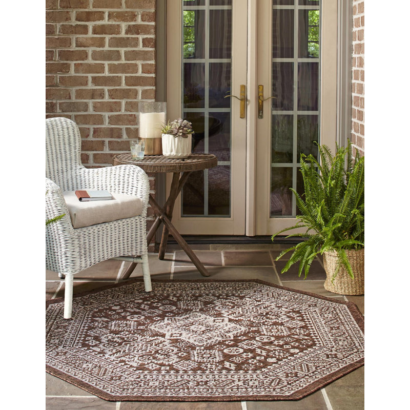 Outdoor Chand Rug Brown Color, Octagon 5'3"