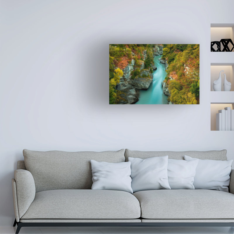 Wrapped Canvas Wall Art - Lincoln Harrison 'shotover 1' Wall Art for Living Room, Bedroom, or Office Décor  - 22x32