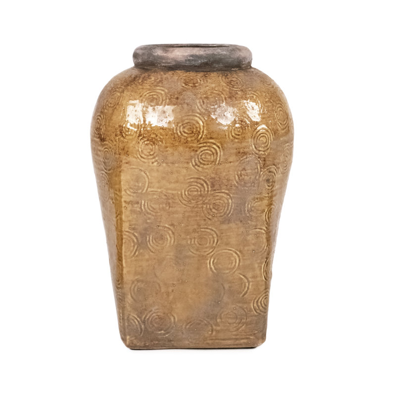 Vase de table en céramique Koria, H 13,5 po x l 9,5 po x P 9,5 po